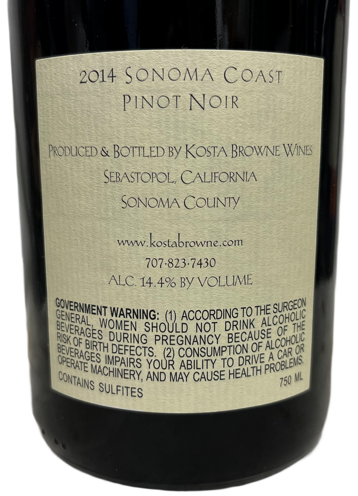 2014 Kosta Browne Sonoma Coast Pinot Noir