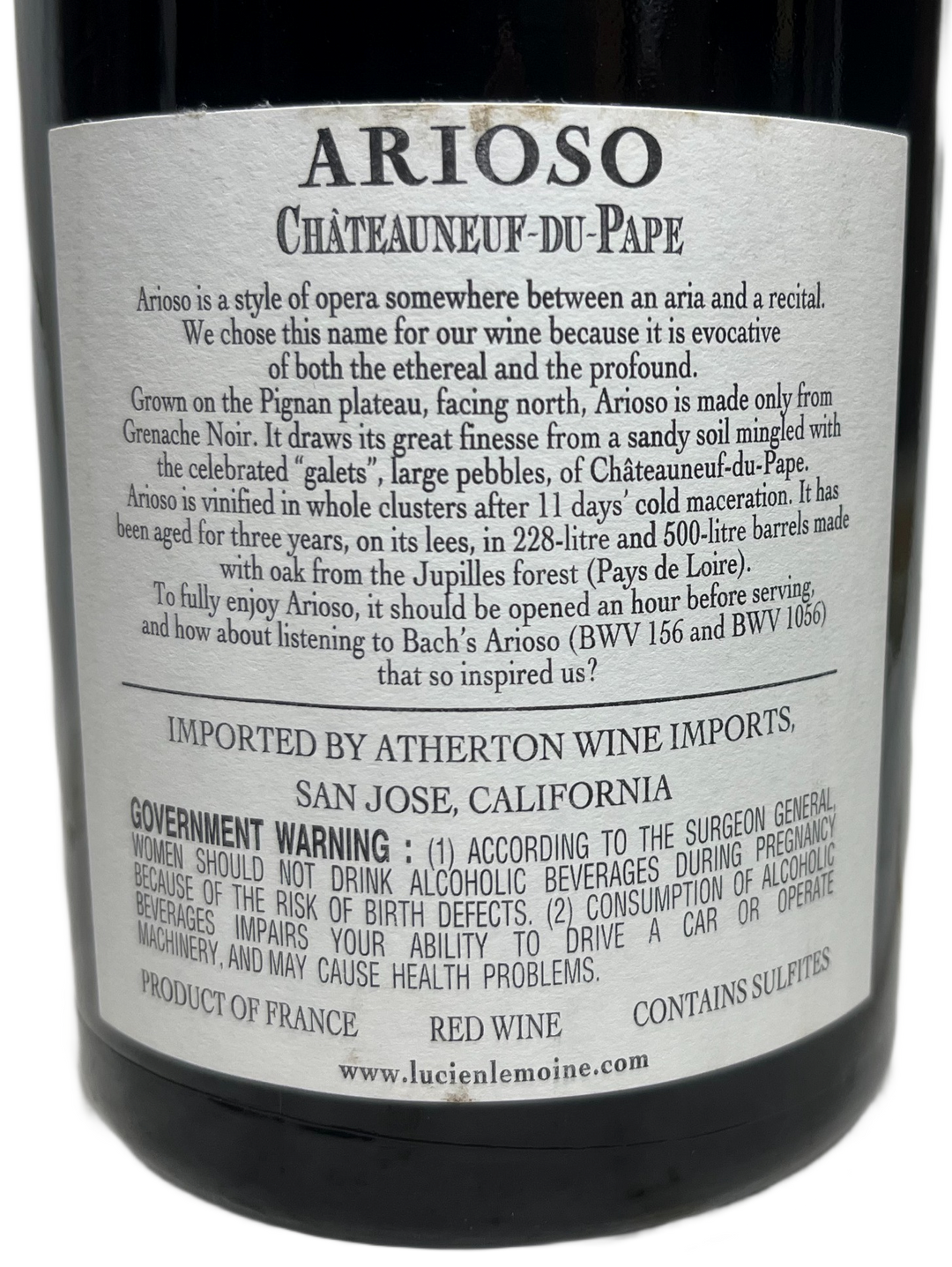 2012 Rotem & Mounir Saouma Chateauneuf du Pape Arioso Rouge