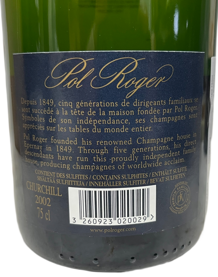 2002 Pol Roger Brut Champagne Cuvee Sir Winston Churchill