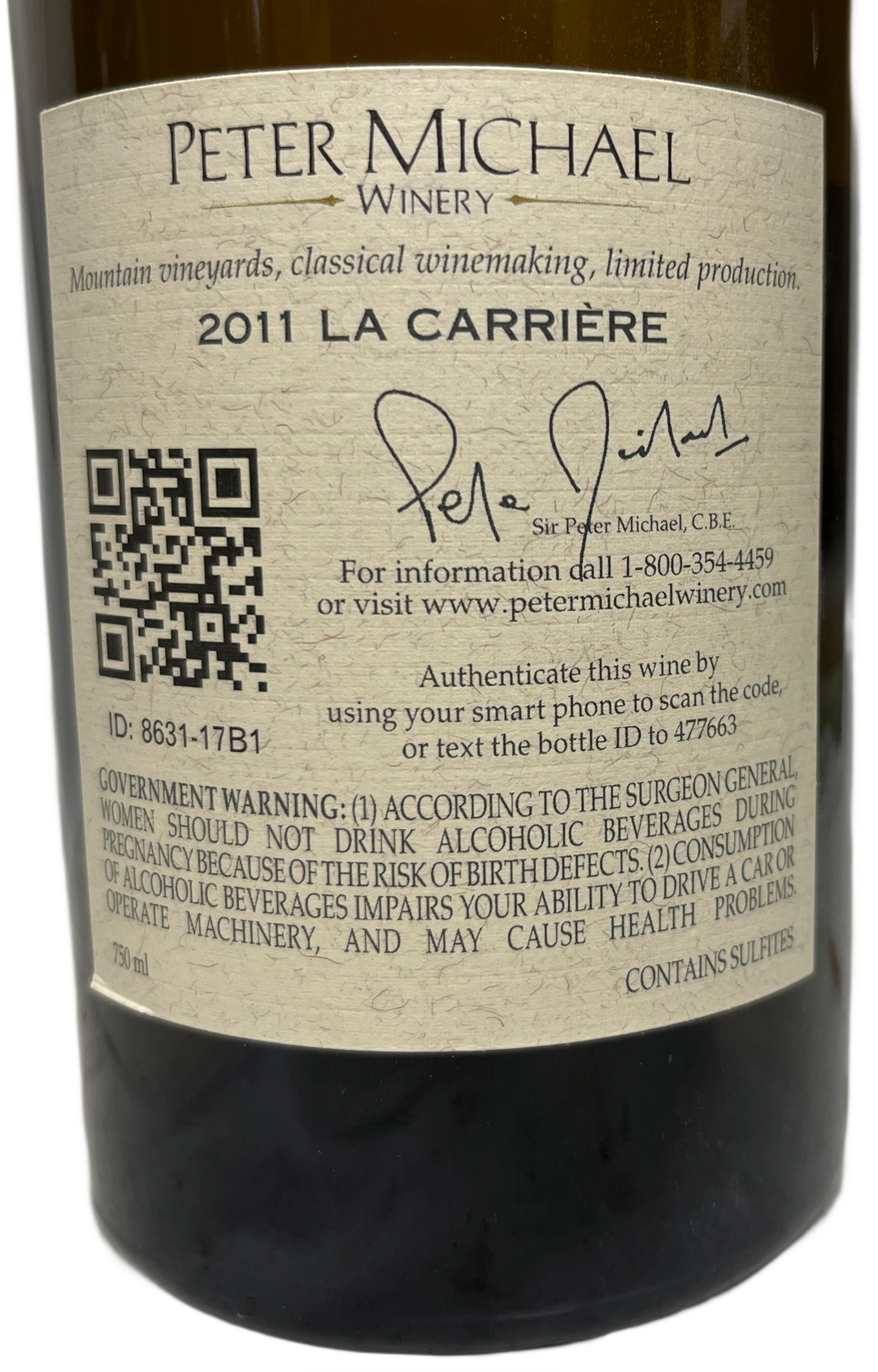 2011 Peter Michael Winery La Carriere Chardonnay