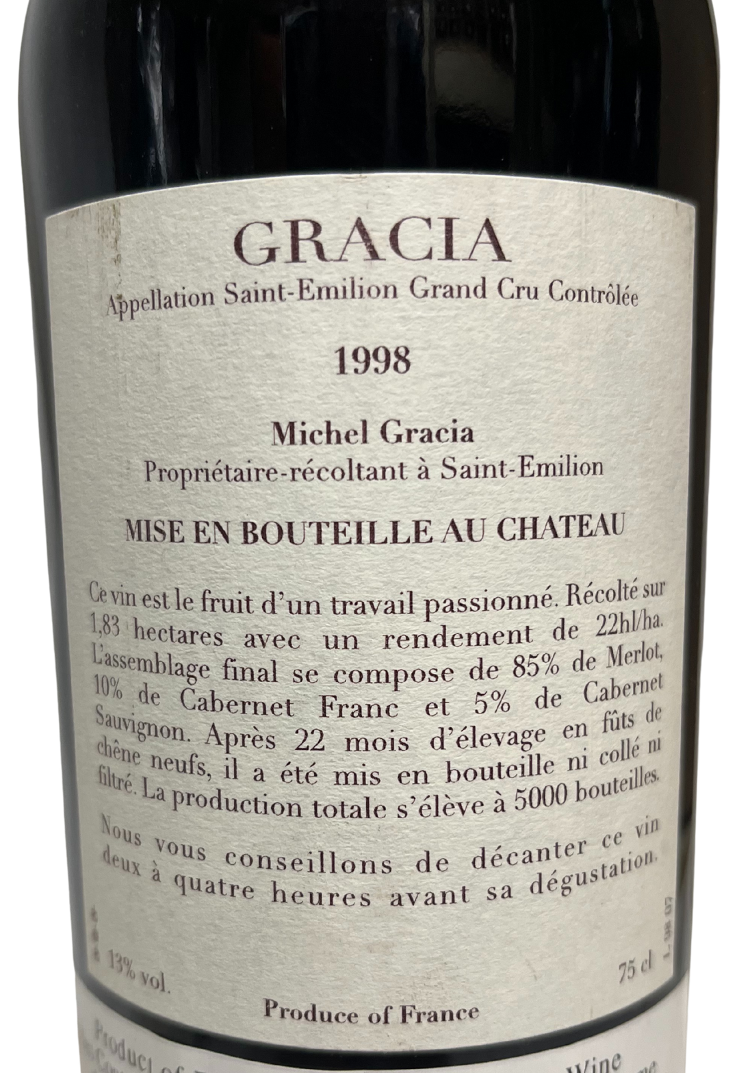 1998 Gracia St Emilion