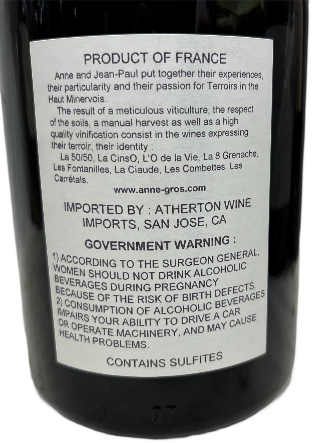 2014 Anne Gros ET Jean Paul Tollot IGP Pays d'Herault Les Combettes