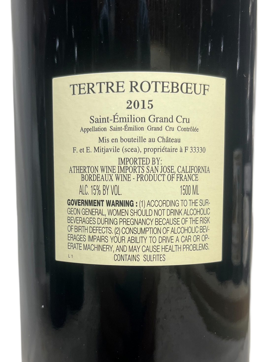 2015 Le Tertre Roteboeuf St Emilion