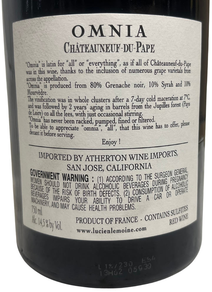 2014 Rotem & Mounir Saouma Chateauneuf du Pape Omnia Rouge