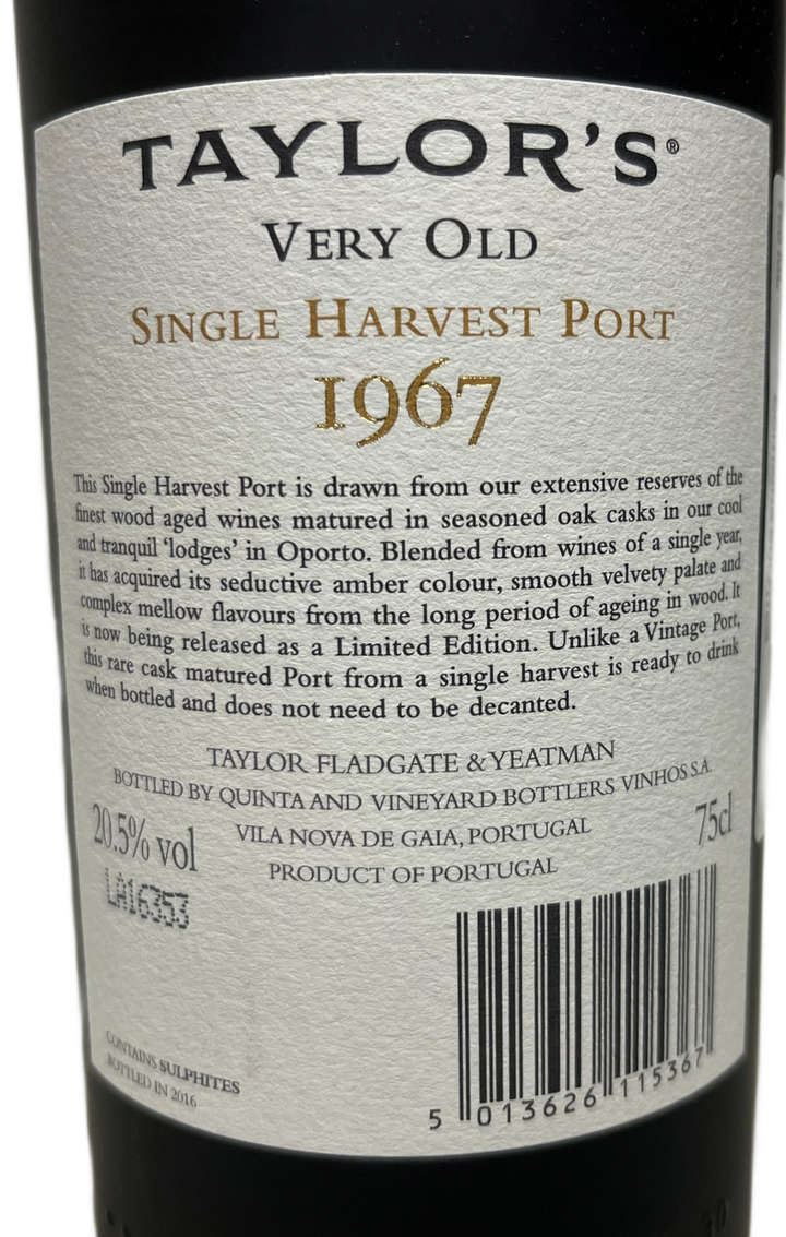 1967 Taylor Fladgate Very Old Single Harvest Port