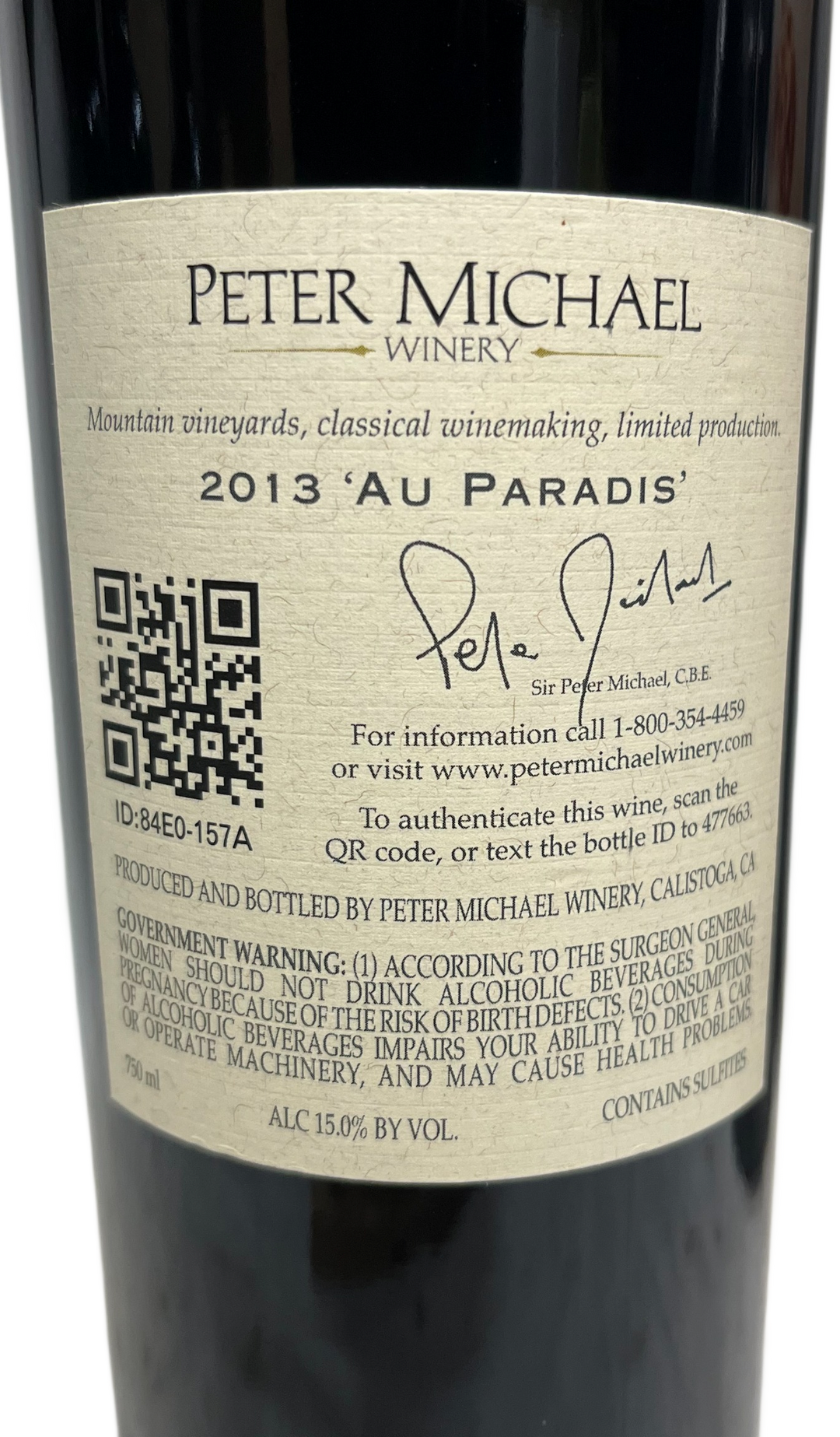 2013 Peter Michael Au Paradis Cabernet Sauvignon