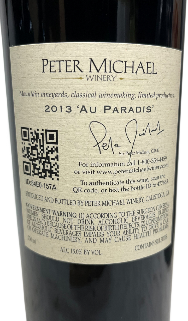 2013 Peter Michael Au Paradis Cabernet Sauvignon