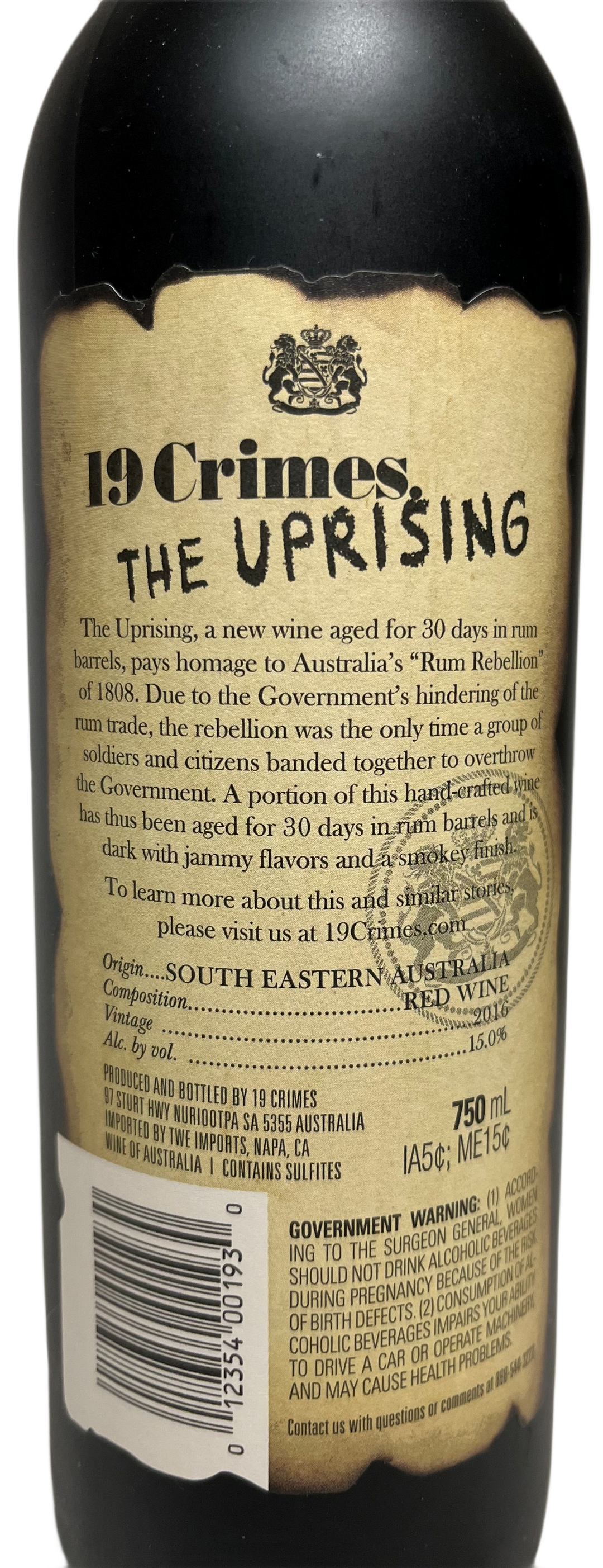 2016 19 Crimes The Uprising Proprietary Red