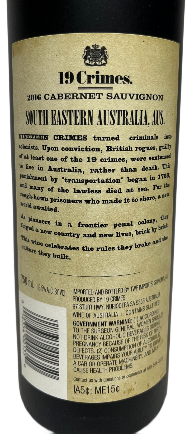 2016 19 Crimes Cabernet Sauvignon