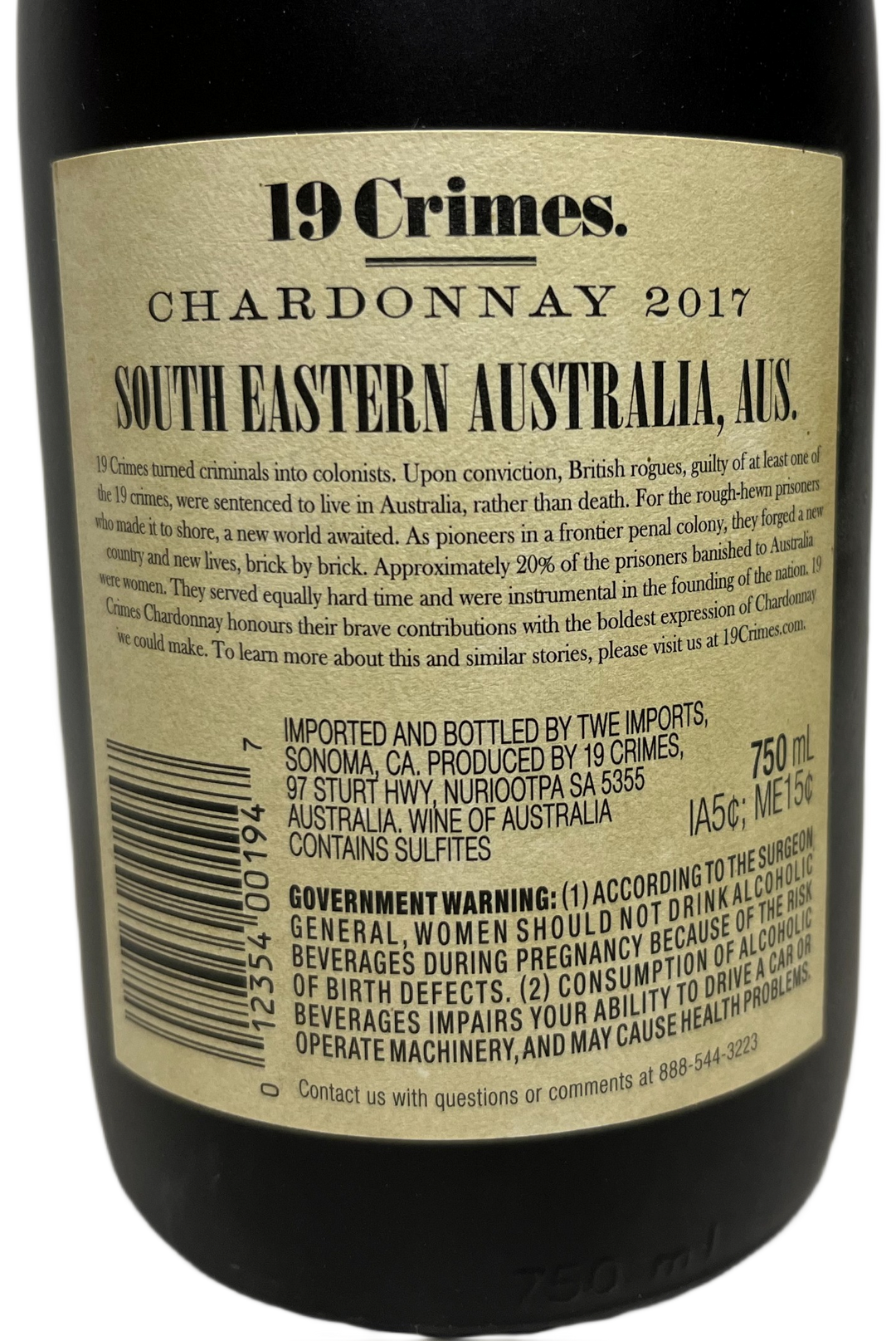 2017 19 Crimes Hard Chardonnay
