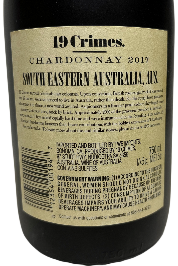 2017 19 Crimes Hard Chardonnay