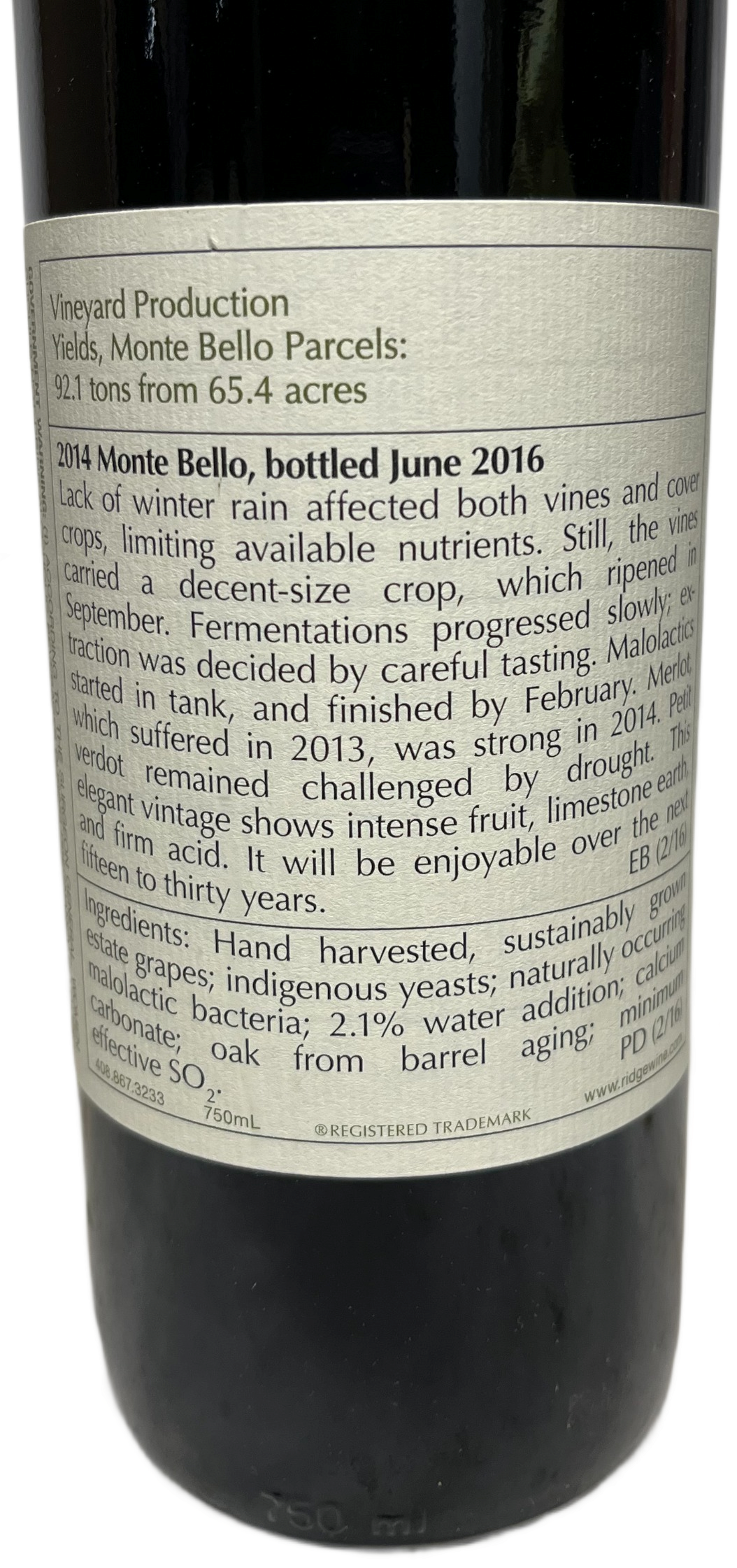 2014 Ridge Monte Bello Proprietary Red