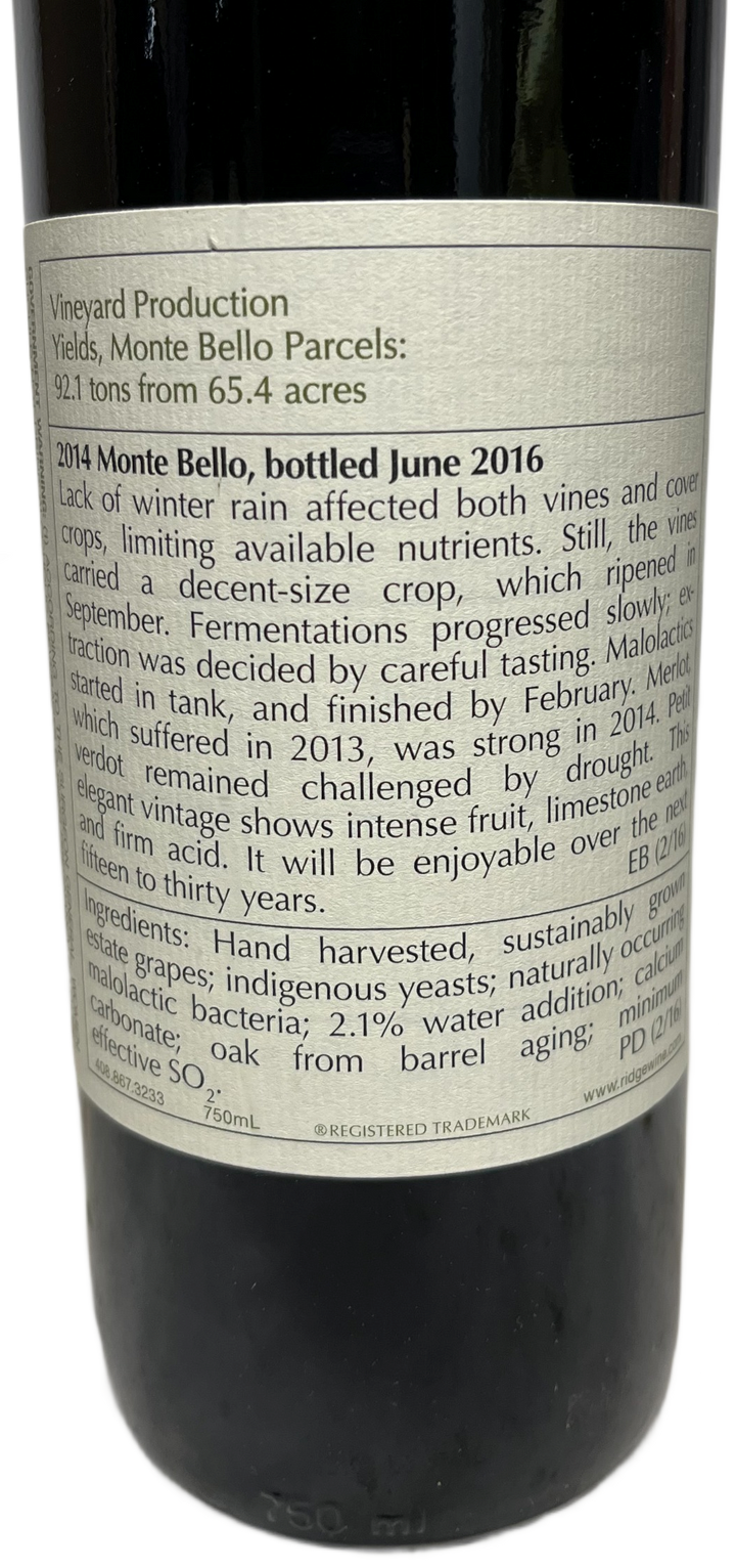2014 Ridge Monte Bello Proprietary Red