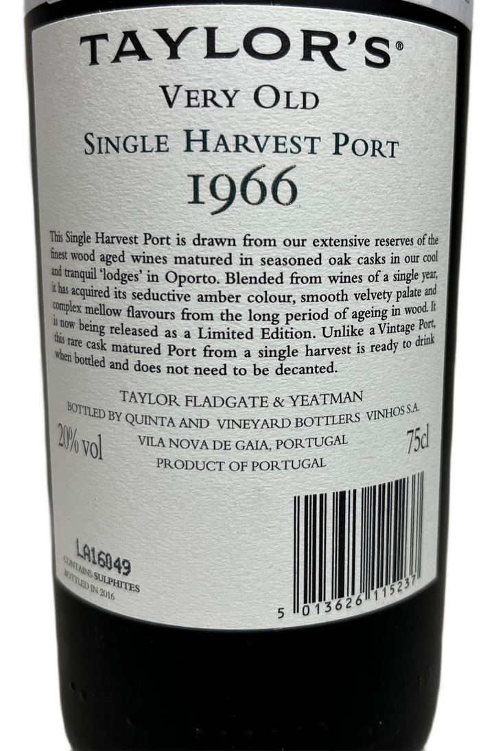 1966 Taylor Fladgate Very Old Single Harvest Port