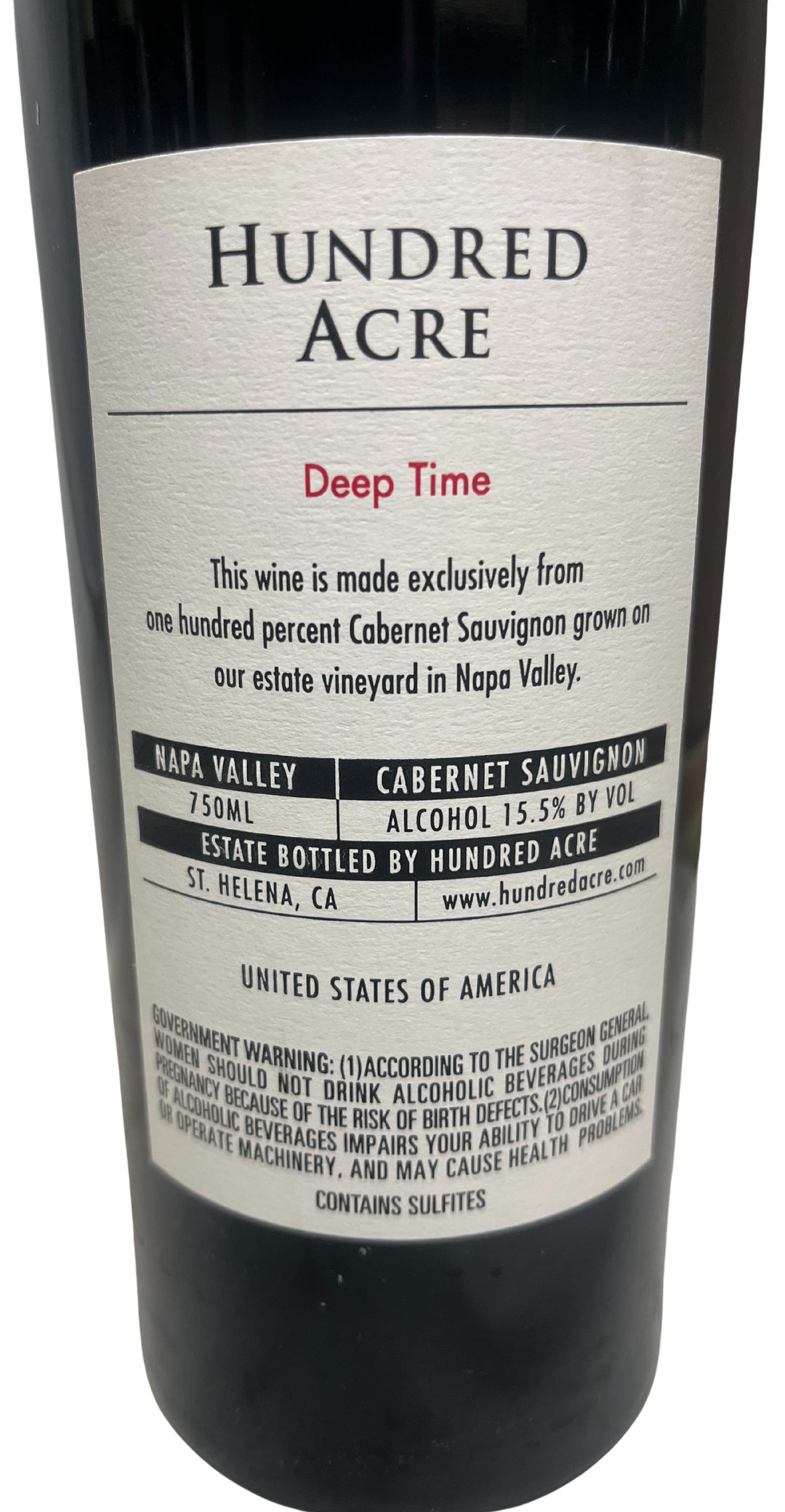 2012 Hundred Acre Deep Time Cabernet Sauvignon