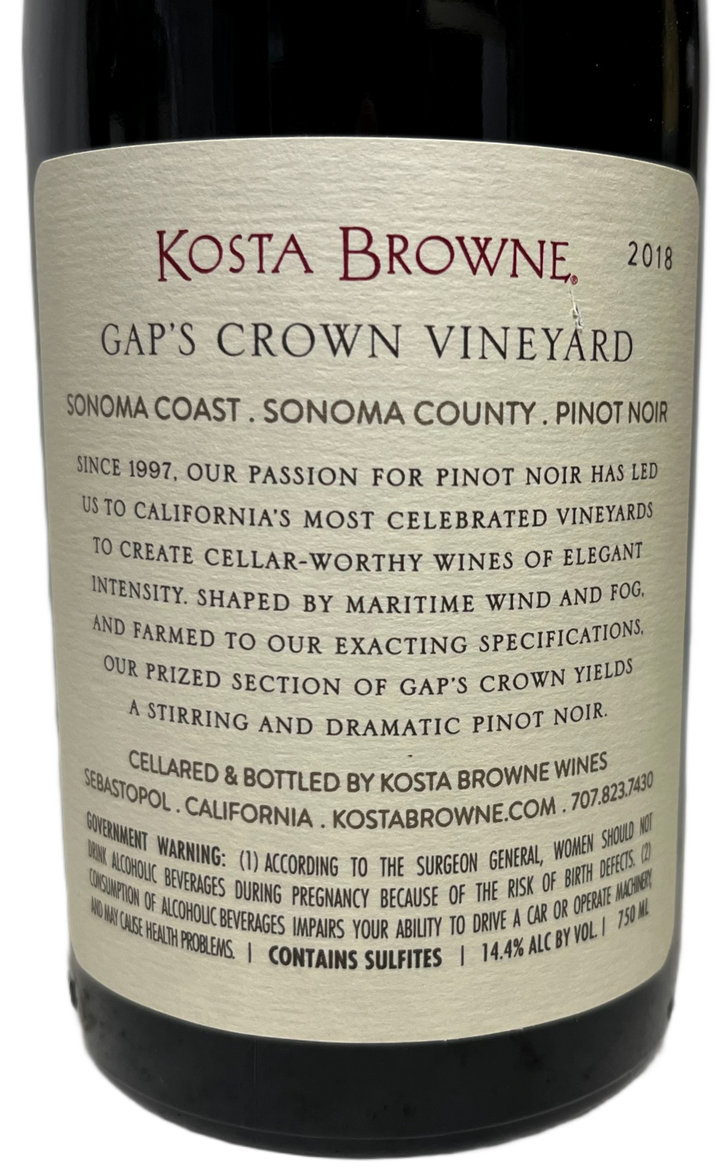 2018 Kosta Browne Gaps Crown Vineyard Pinot Noir
