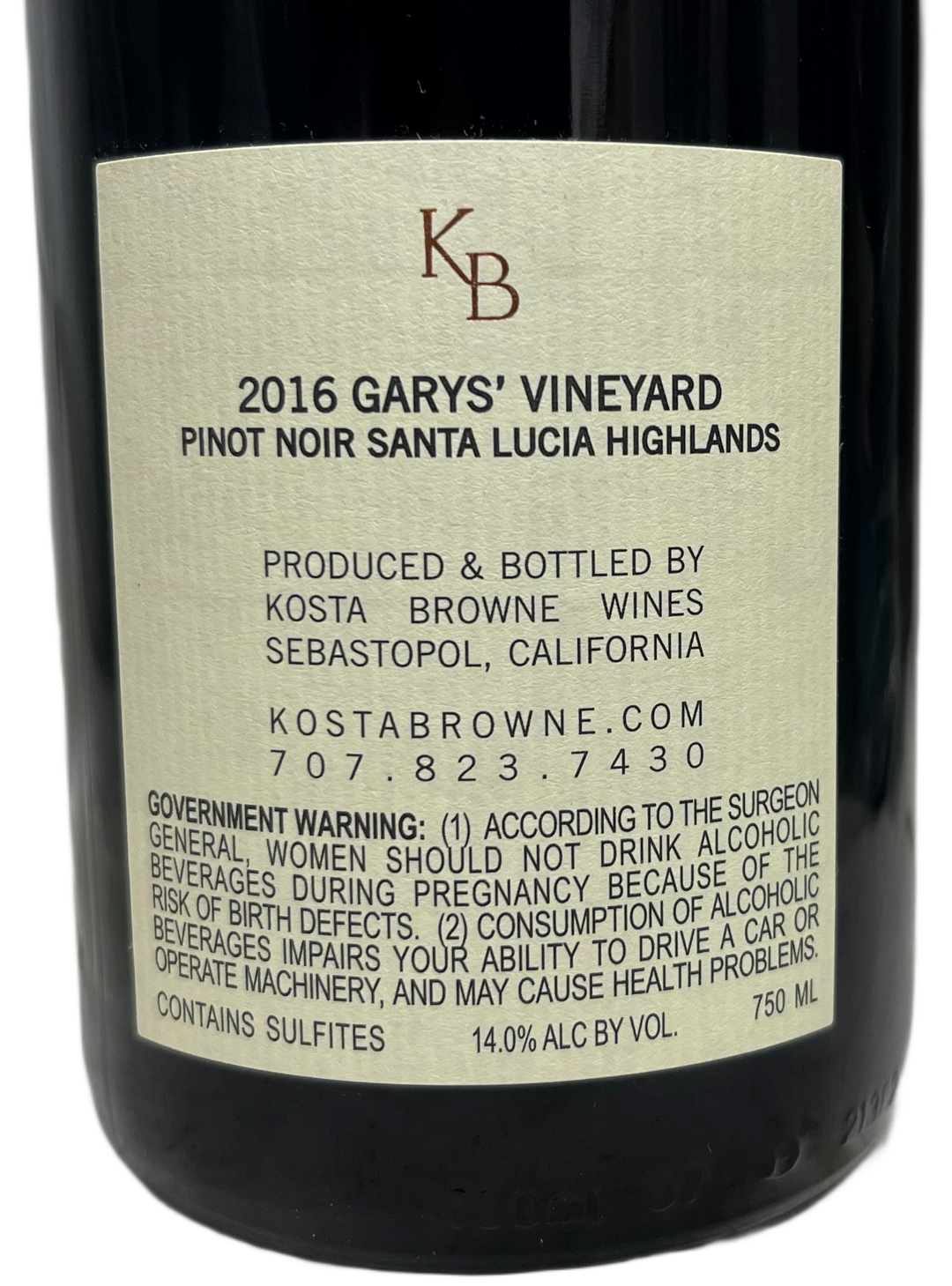 2016 Kosta Browne Garys Vineyard Pinot Noir