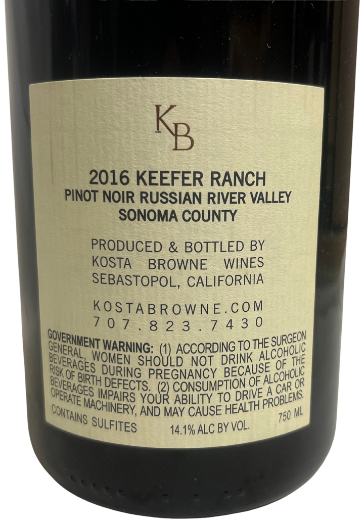 2016 Kosta Browne Keefer Vineyard Pinot Noir