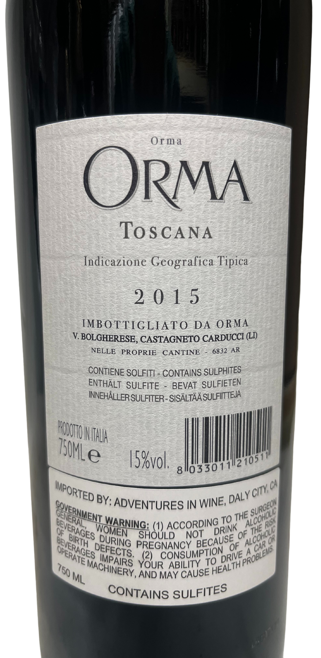 2015 Orma Proprietary Red