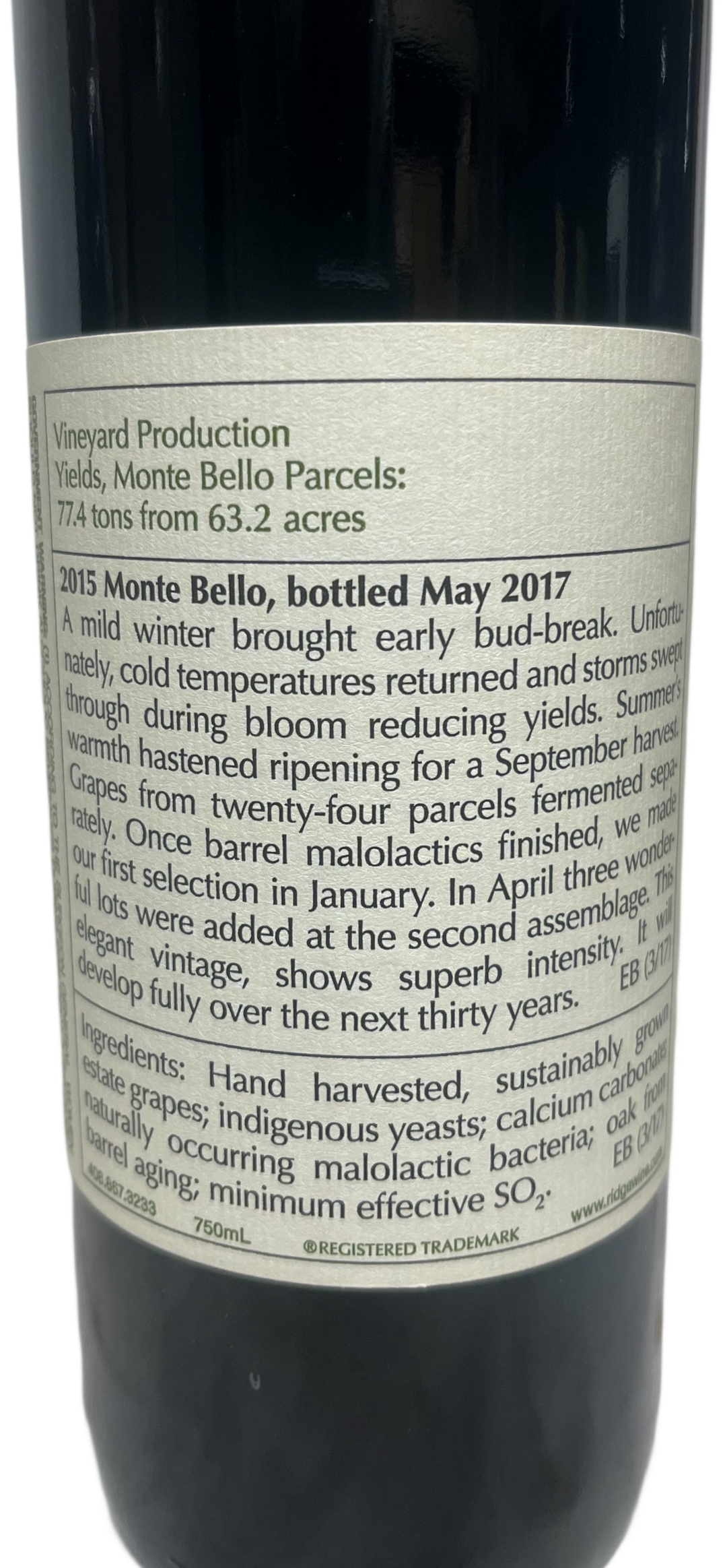 2015 Ridge Monte Bello Proprietary Red
