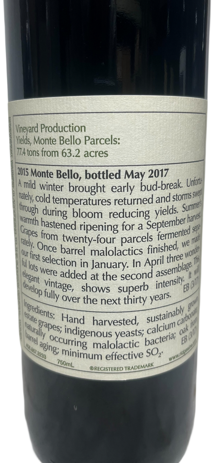 2015 Ridge Monte Bello Proprietary Red