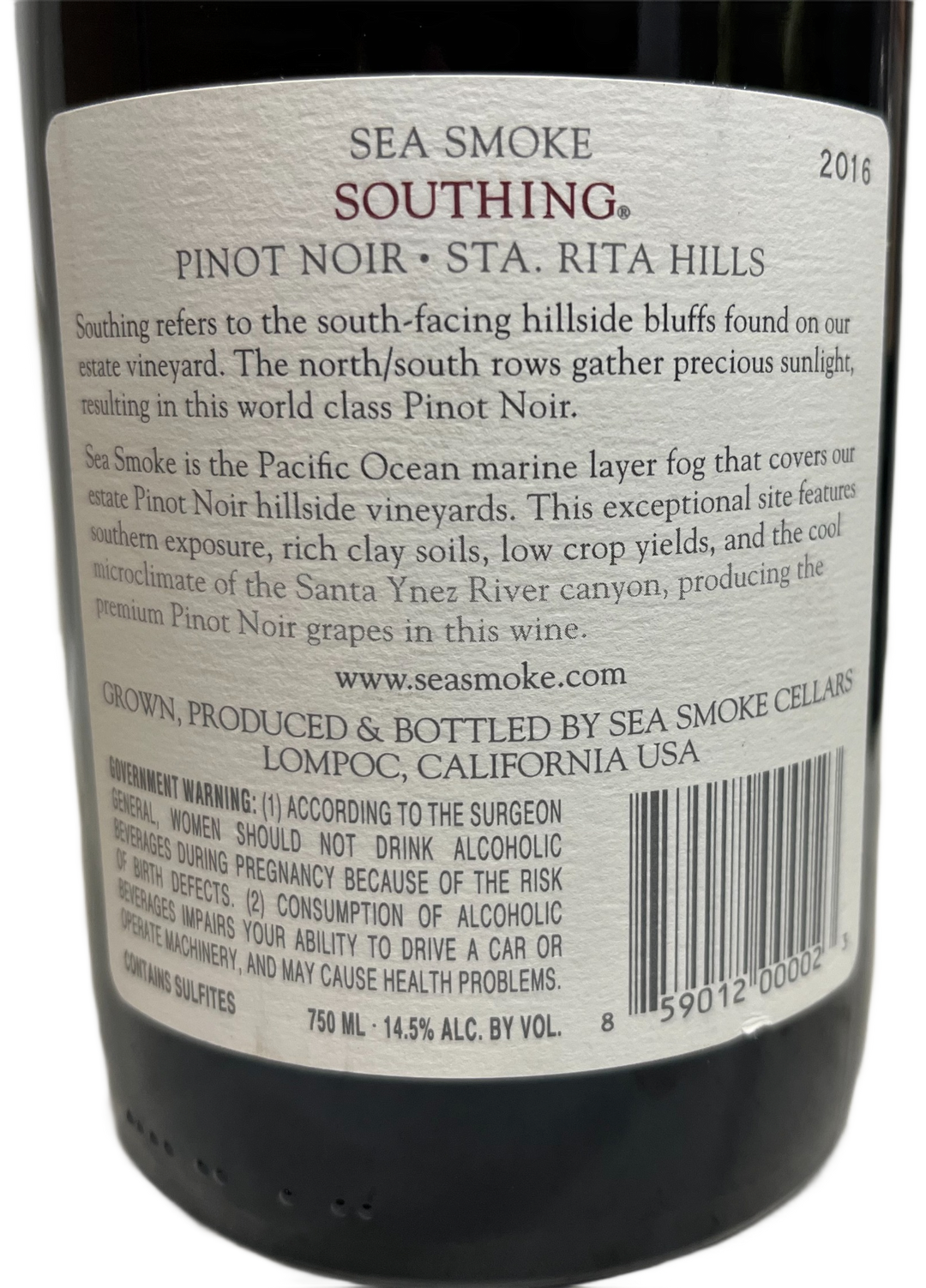 2016 Sea Smoke Southing Pinot Noir