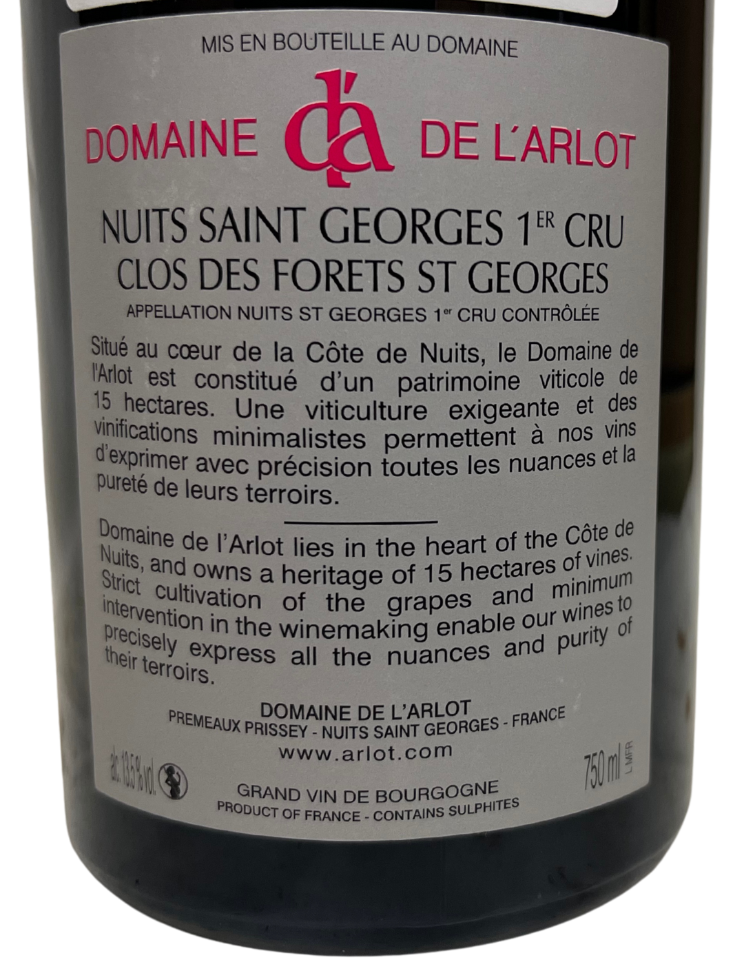 2016 Domaine de l'Arlot Nuits St Georges Clos des Forets St Georges