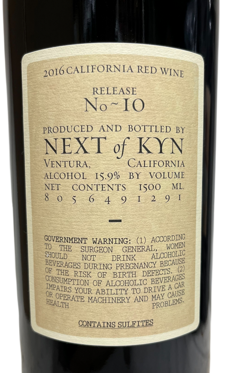 2016 Sine Qua Non Next of Kyn Cumulus Vineyard #10 Proprietary Red