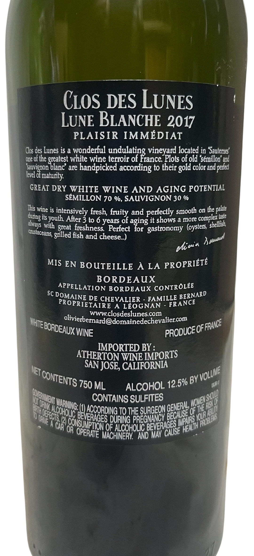 2017 Clos des Lunes Lune Blanche