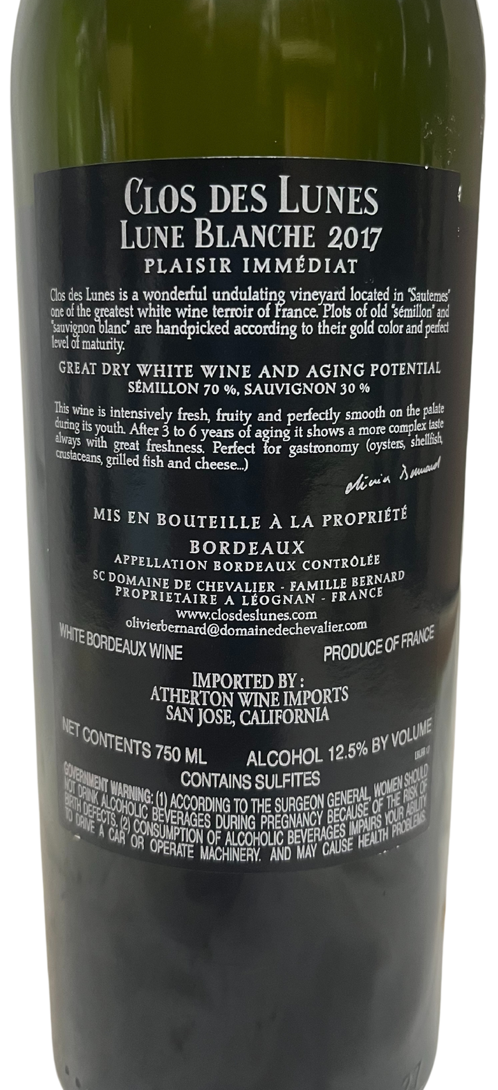2017 Clos des Lunes Lune Blanche