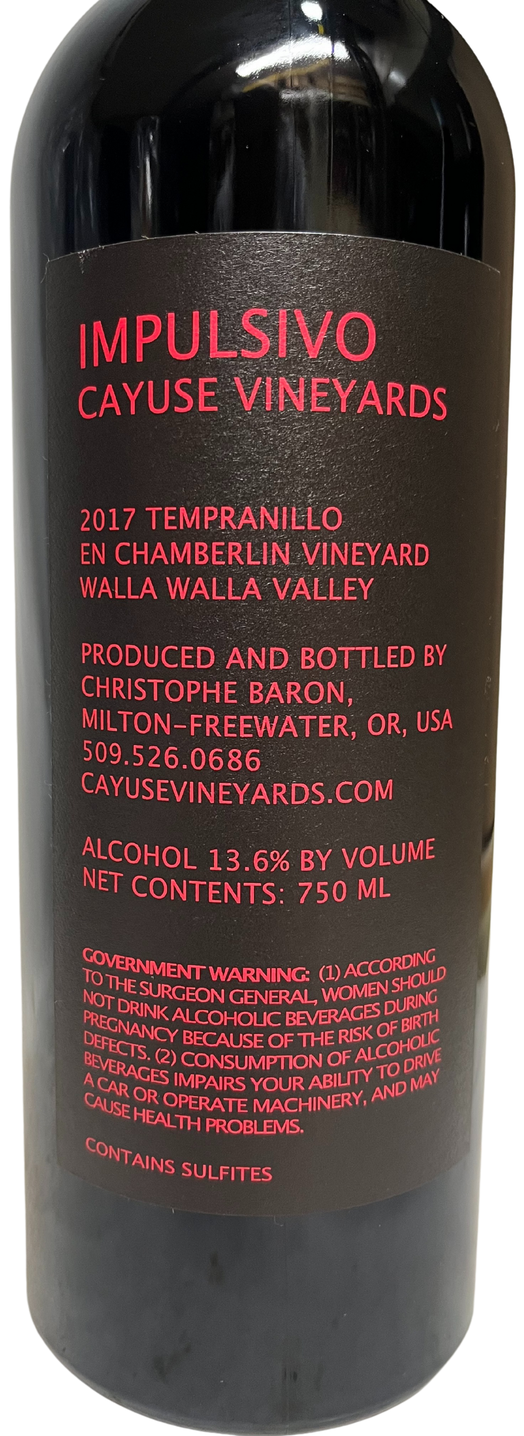 2017 Cayuse Impulsivo Tempranillo