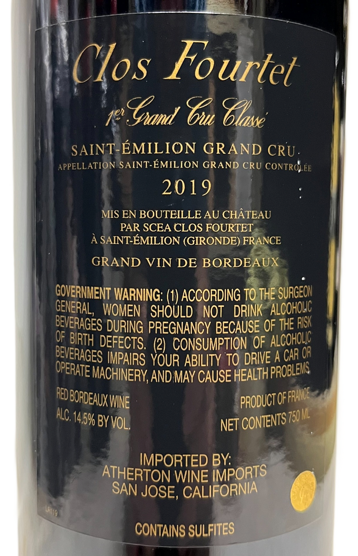 2019 Clos Fourtet St Emilion