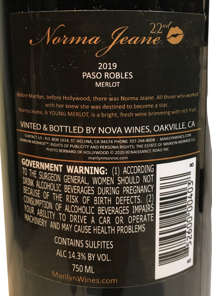 2019 Norma Jeane Merlot Napa Valley