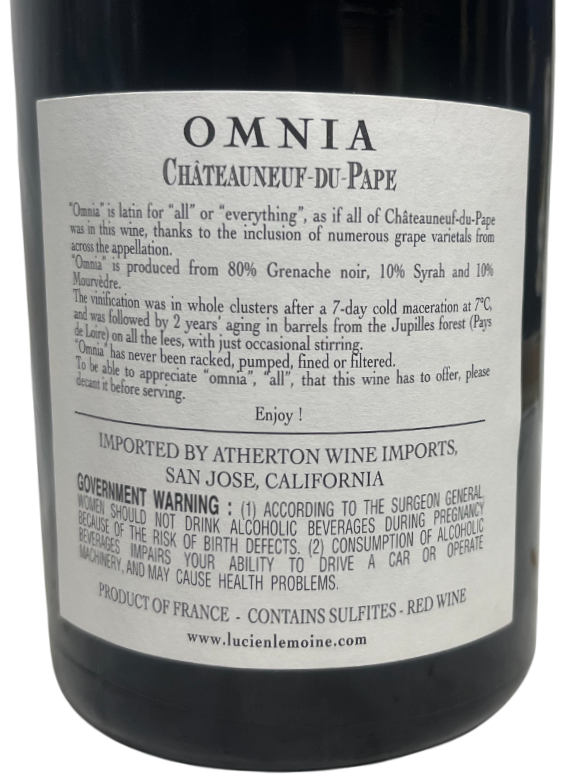 2017 Rotem & Mounir Saouma Chateauneuf du Pape Omnia Rouge