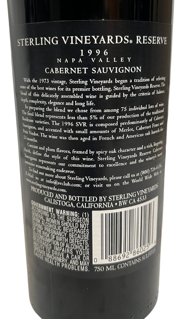 1996 Sterling Napa Valley Reserve Cabernet