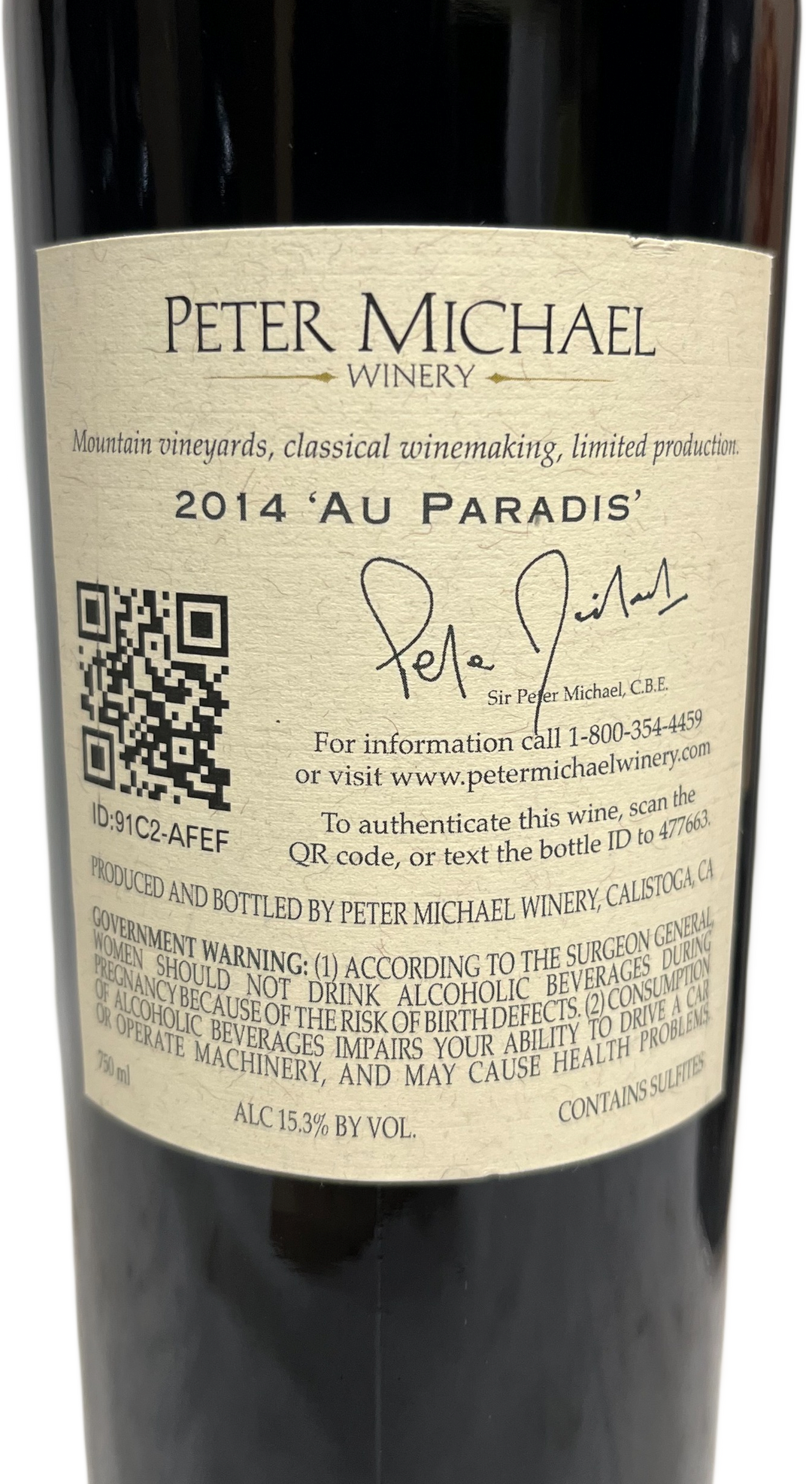 2014 Peter Michael Au Paradis Cabernet Sauvignon