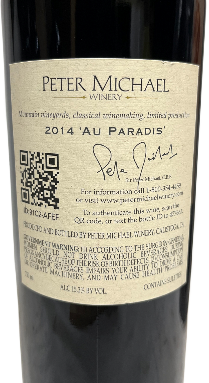 2014 Peter Michael Au Paradis Cabernet Sauvignon