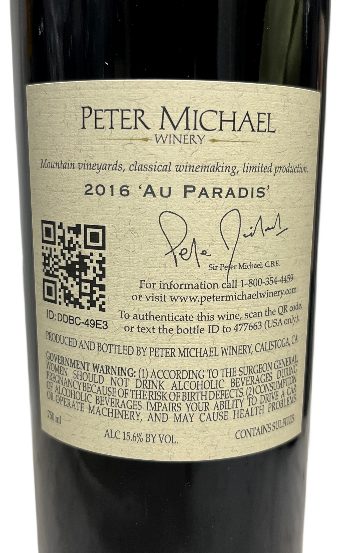 2016 Peter Michael Au Paradis Cabernet Sauvignon