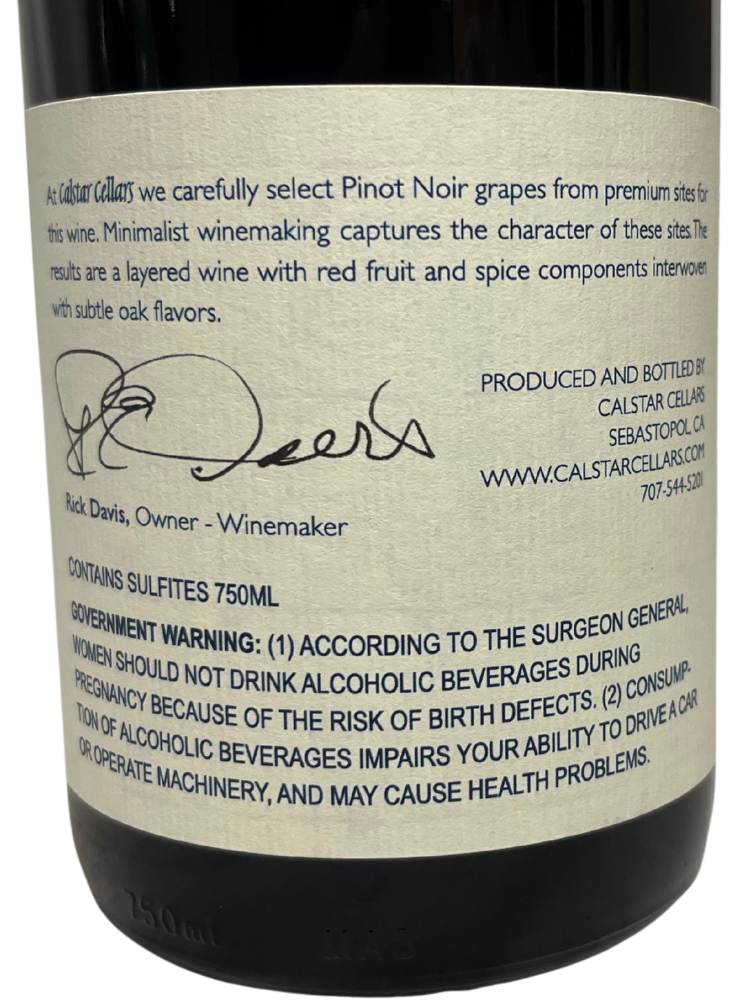 2016 Calstar Cellars Russian River Valley Pinot Noir