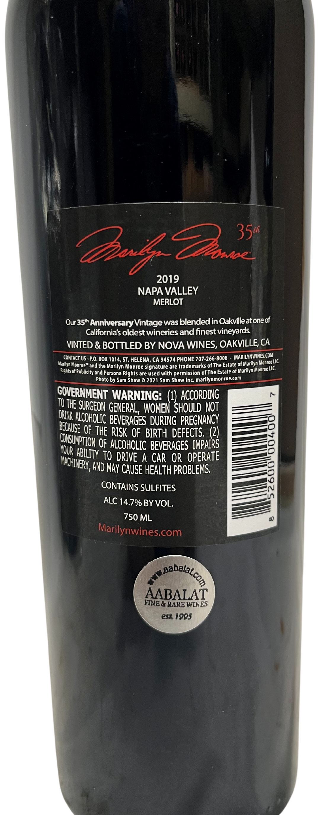 2019 Marilyn Merlot Napa Valley Merlot