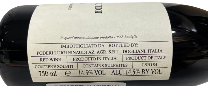 2016 Luigi Einaudi Barolo Cannubi