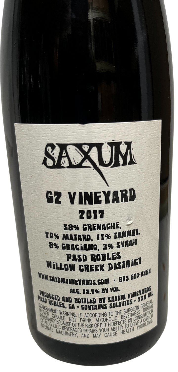 2017 Saxum G2 Vineyard Proprietary Red