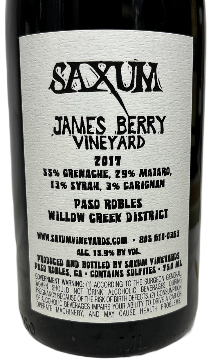 2017 Saxum James Berry Vineyard Proprietary Red