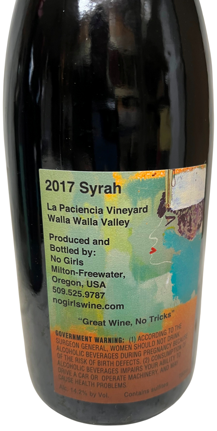 2017 No Girls Syrah La Paciencia Vineyard