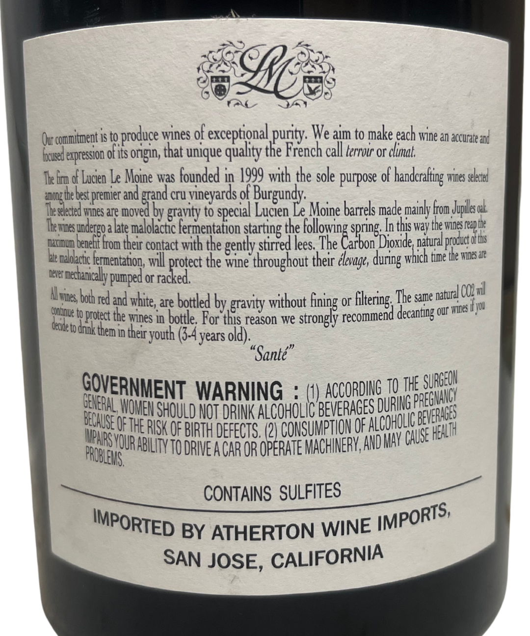 2018 Lucien Le Moine Chambolle Musigny les Charmes