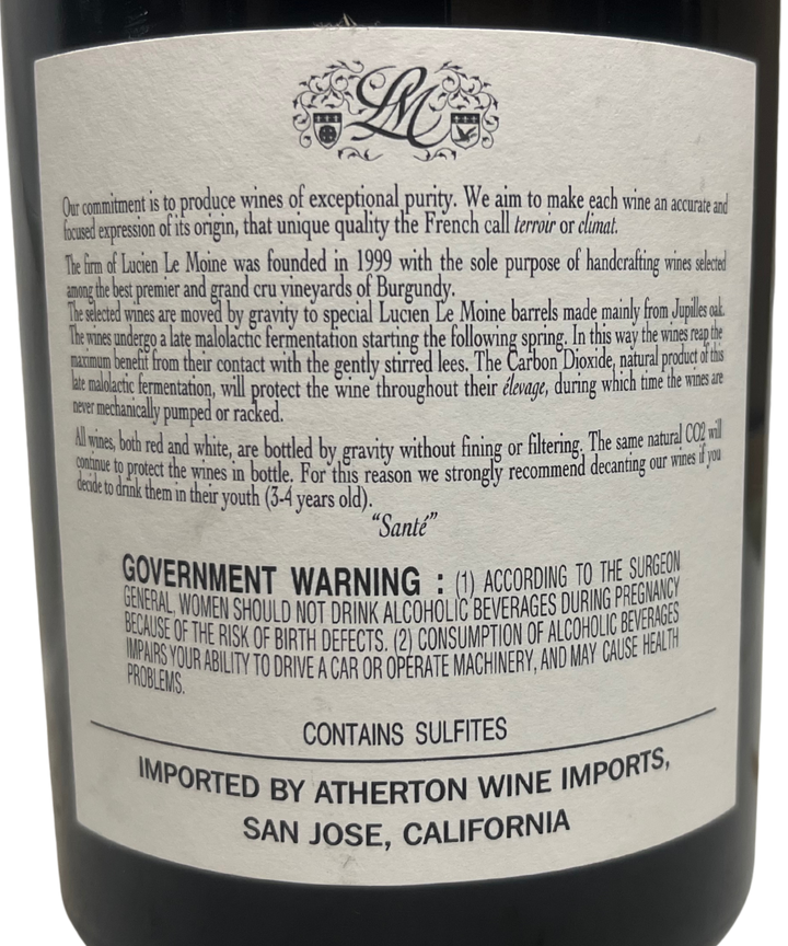 2018 Lucien Le Moine Chambolle Musigny les Charmes