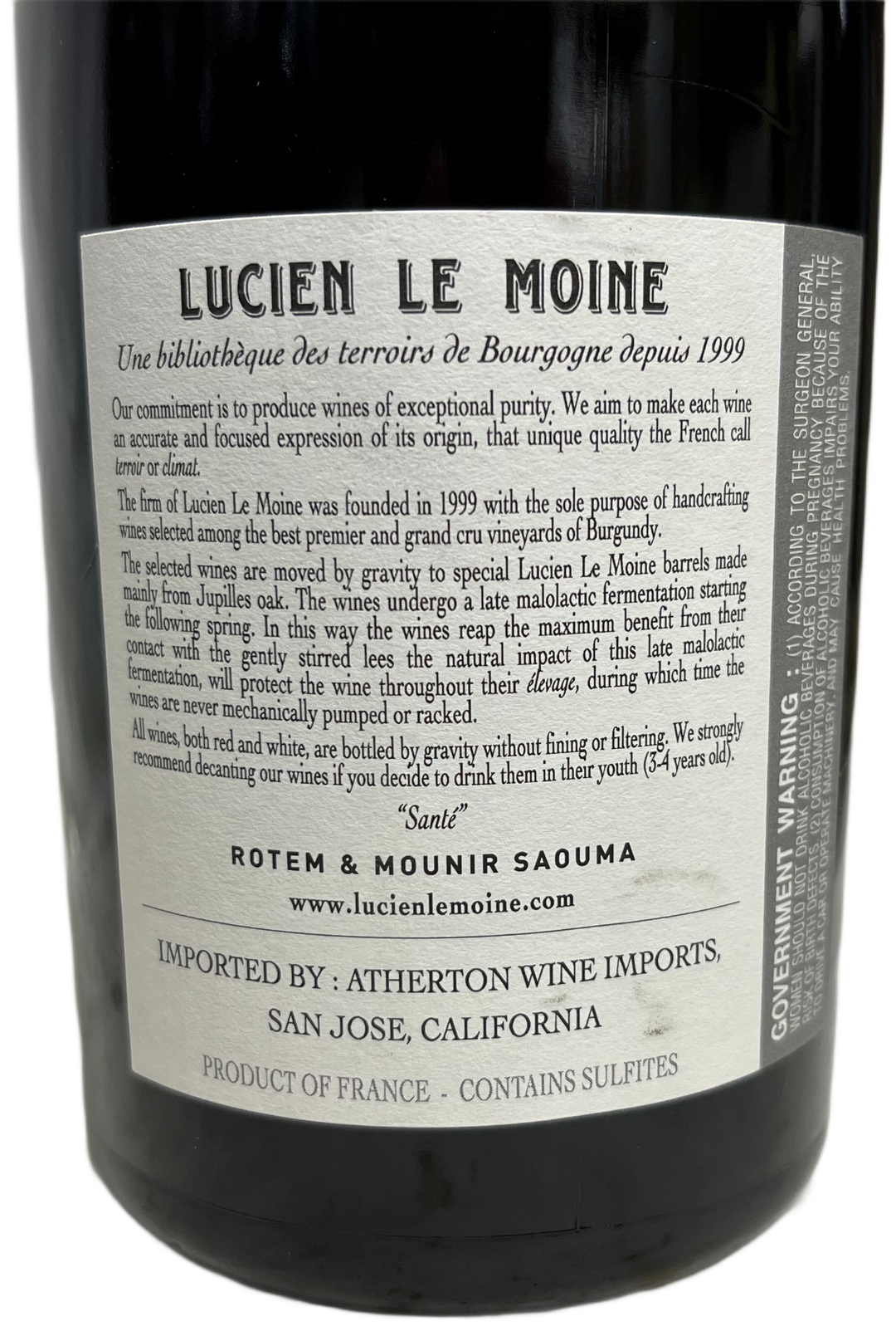 2019 Lucien Le Moine Gevrey Chambertin Lavaux St Jacques