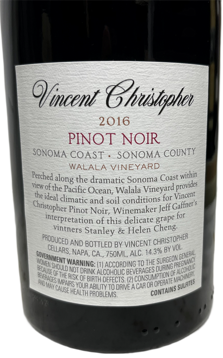 2016 Vincent Christopher Walala Vineyard Pinot Noir