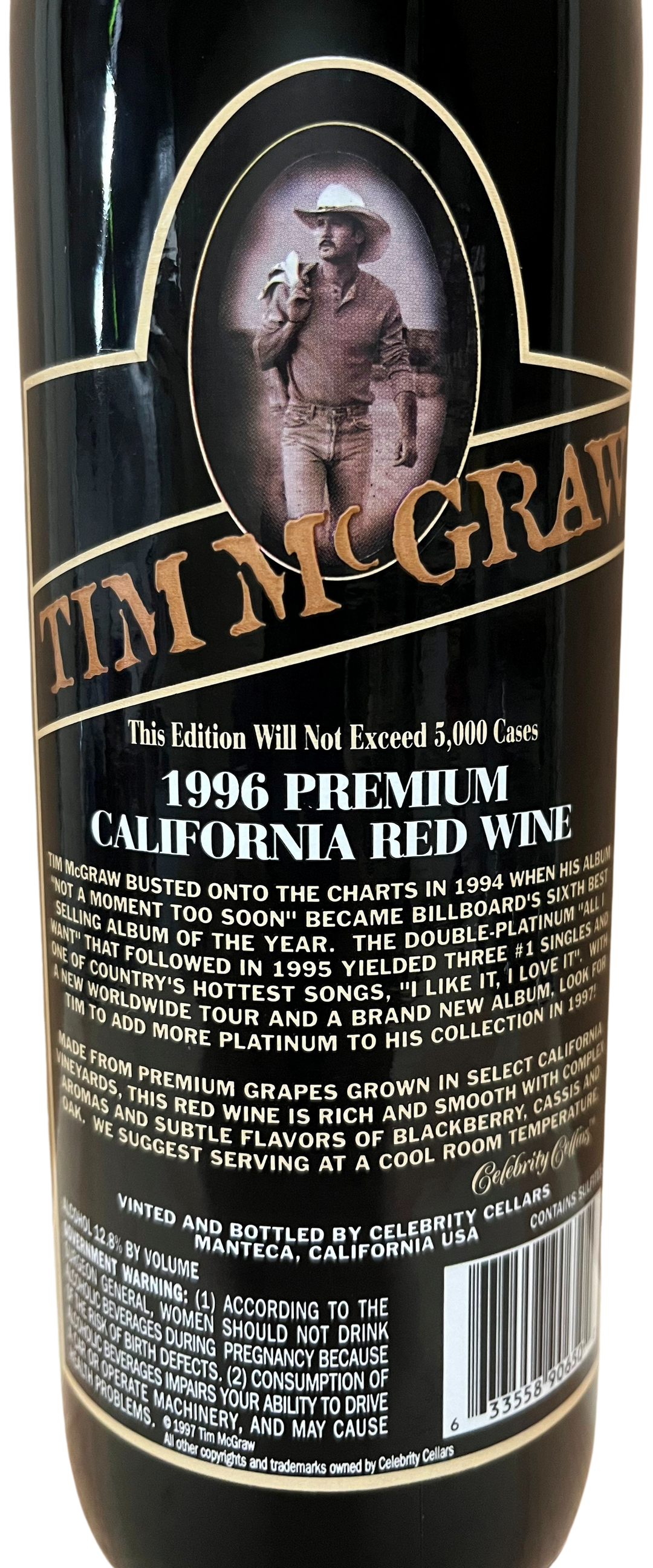 1996 Celebrity Cellars Tim McGraw Proprietary Red Wine