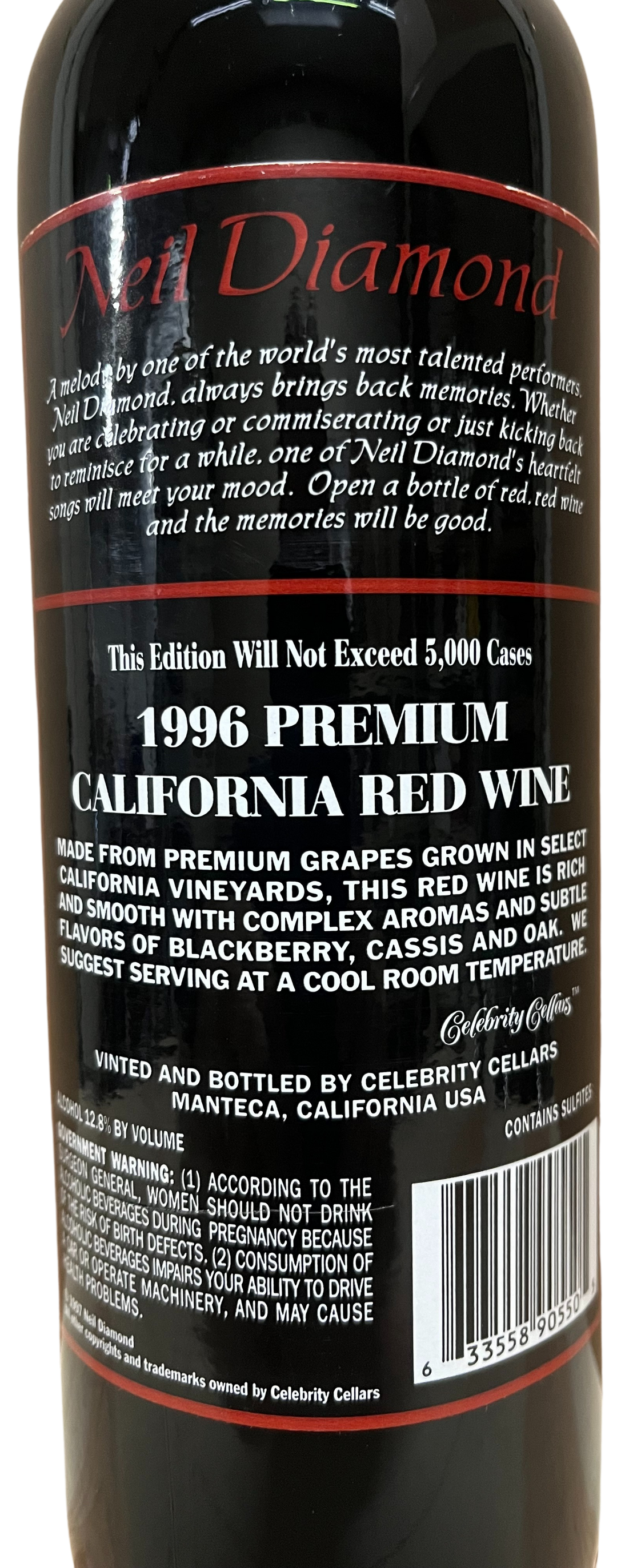 1996 Celebrity Cellars Neil Diamond Proprietary Red Wine